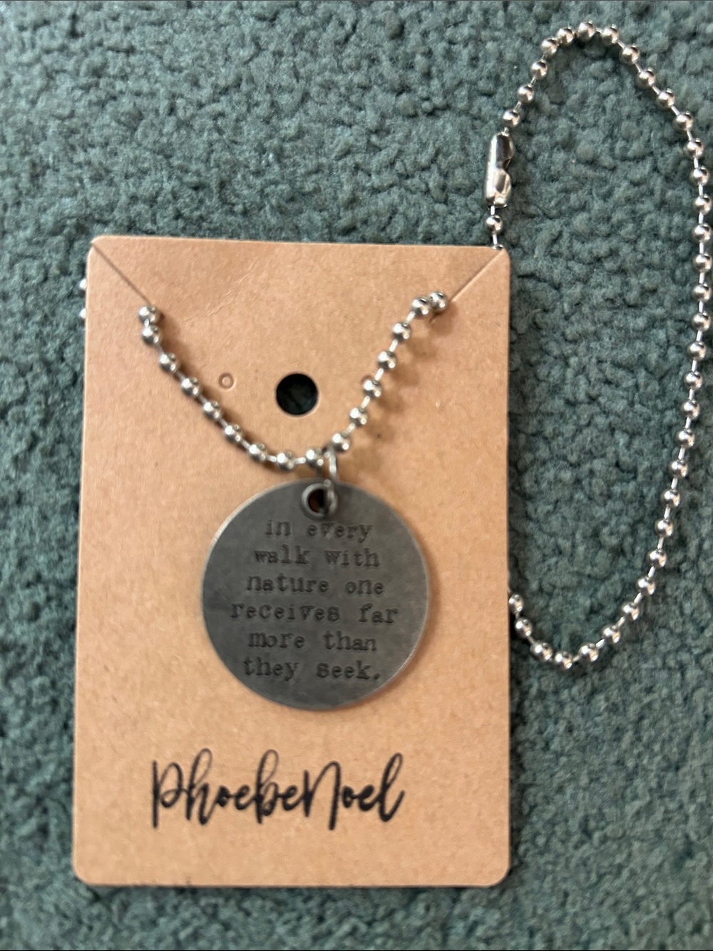 Silver Round Engraved Pendant Necklace